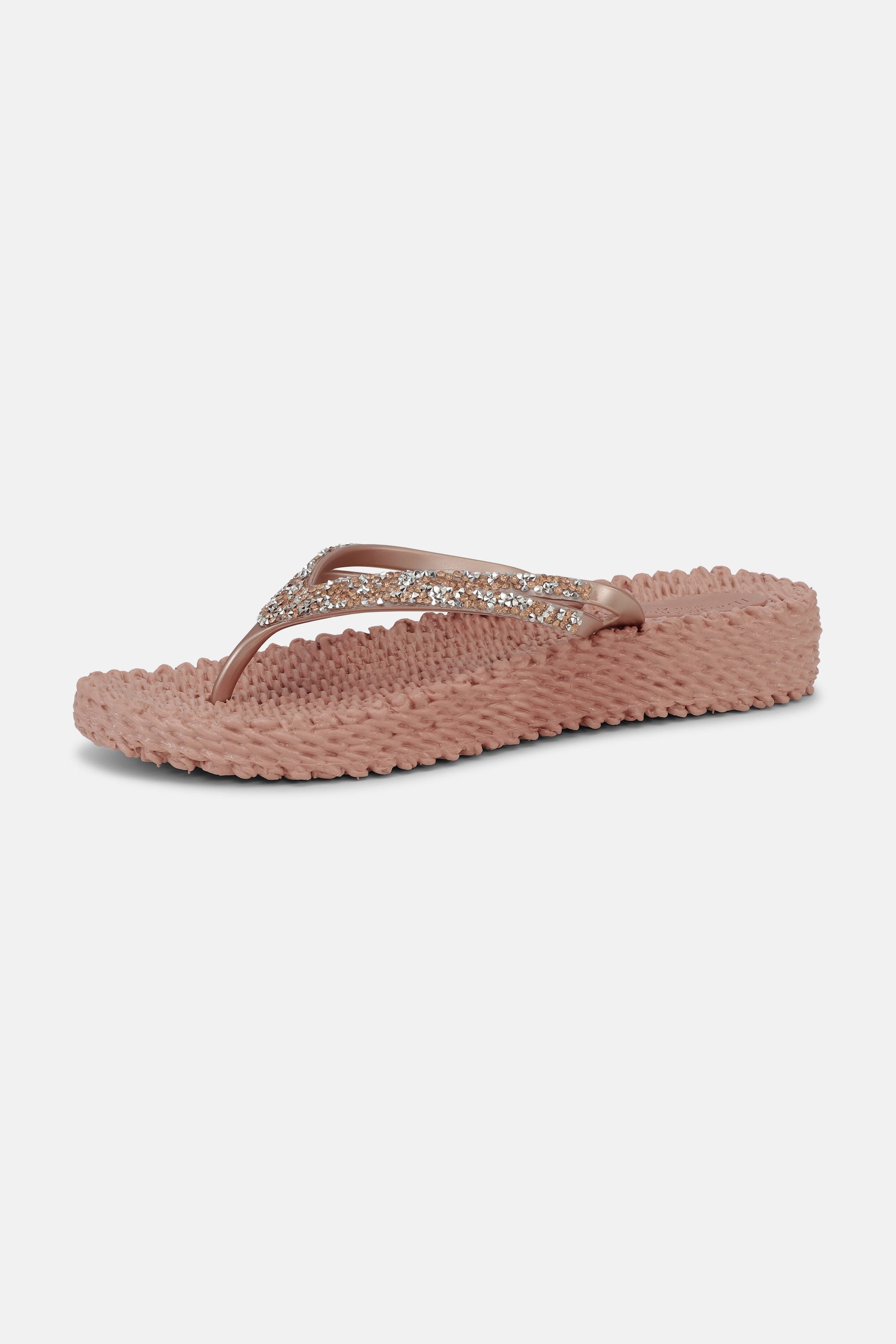 Plateau Flip-Flops Glitzersteine - Misty Rose